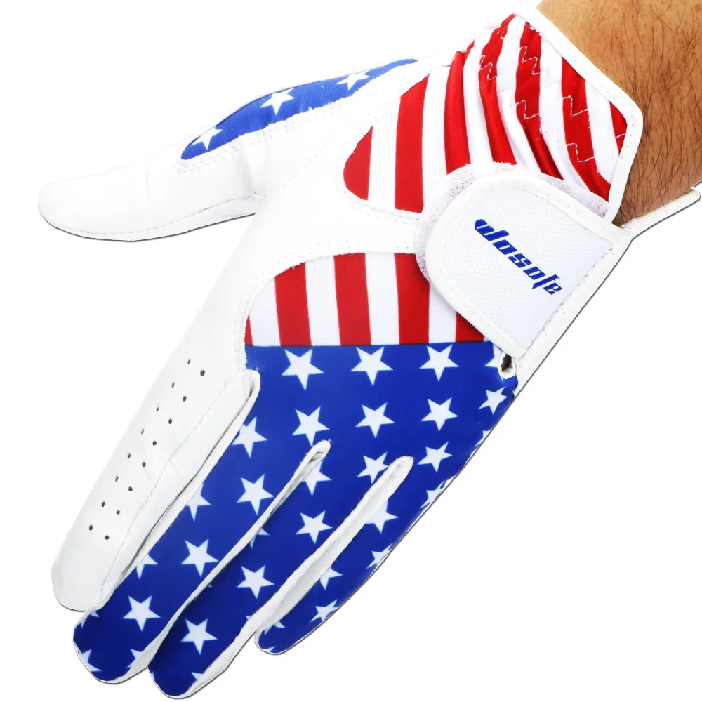 Golf Gloves American Flag Men's Left Handed Antiskid ventilation Golf gloves free shipping