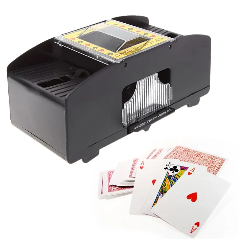 2023 New Automatic Poker Card Shuffler Board Games Battery Operated Playing Cards Shuffle 2 Deck Automatic Hand Crank