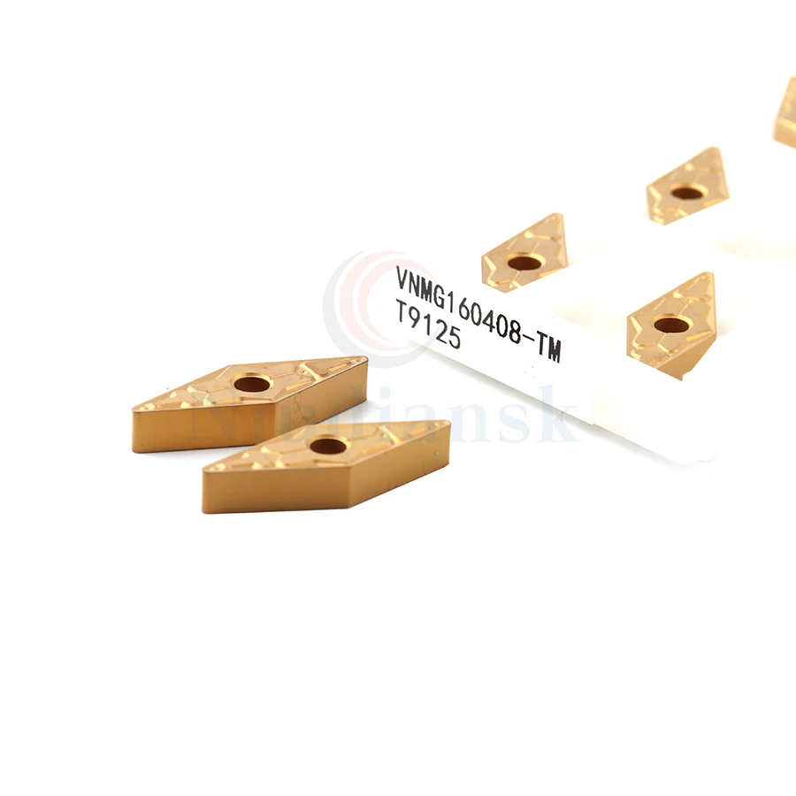 Твердые металлические вставки VNMG160404 VNMG160408 TM T9125, внешние токарные инструменты, токарный станок с ЧПУ, режущий инструмент для обработки стальных деталей, 10 шт.