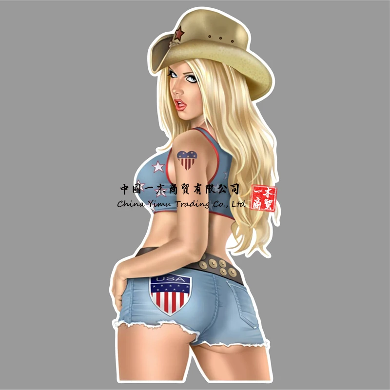 

Familiar Girl Stickers Big Boobs Pinup Girl Sticker Decal Cute Cowgirl Blonde Sexy Ass Usa Patriot