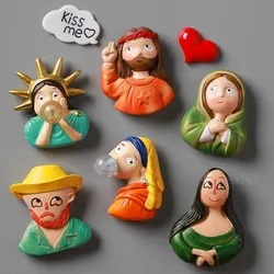 FishSheep Lovely Portrait Resin Brooches For Women Creative Van Gogh Funny Figure Spaceman Brooch Pins
