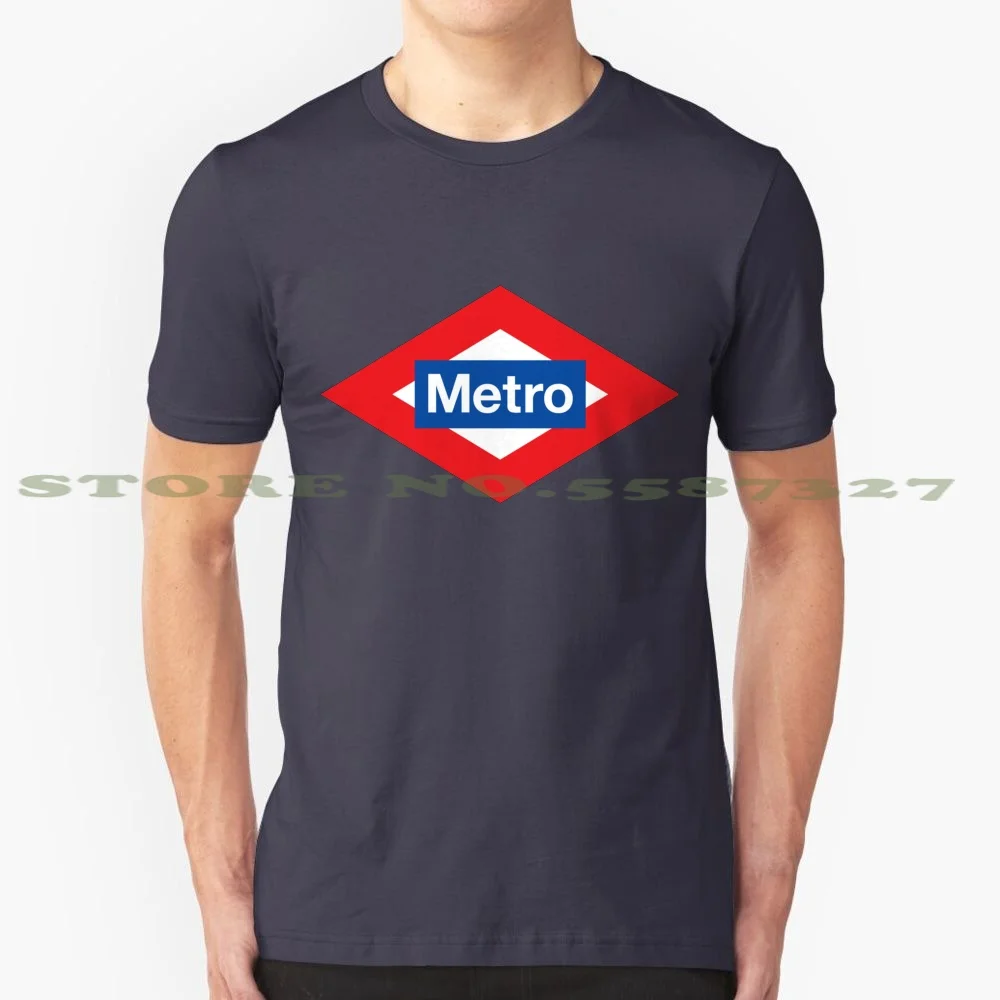 Camiseta de algodón 100% puro para hombre y mujer, Camiseta de algodón puro para tren de Madrid y España