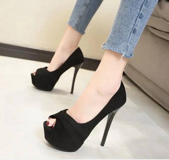 

Women's High-heeled sandals Fashion Casual Point new black Strap Square Heel Sandals sudes Shoes Female Sexy Party Sandals