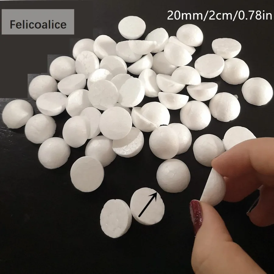 2/2.5/3/3.5/4/5/6cm Wedding Christmas Decoration Modeling Craft Solid Polystyrene Foam Half Balls Round Spheres DIY Stuff