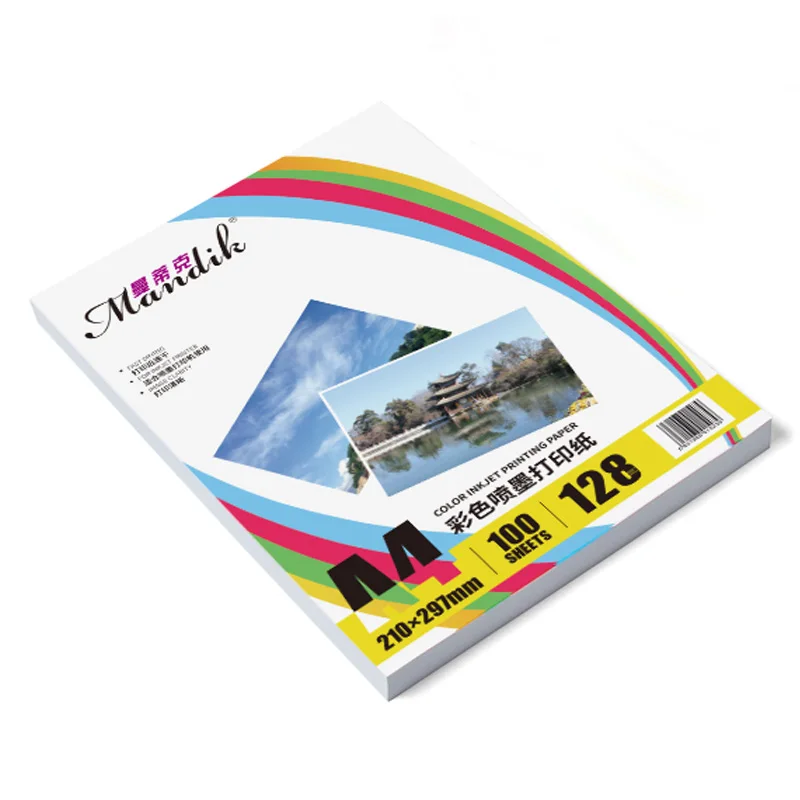 100 Sheets 108g 128g A3 A4 Single Side Matte Coated Photo Paper For Color Inkjet Printers