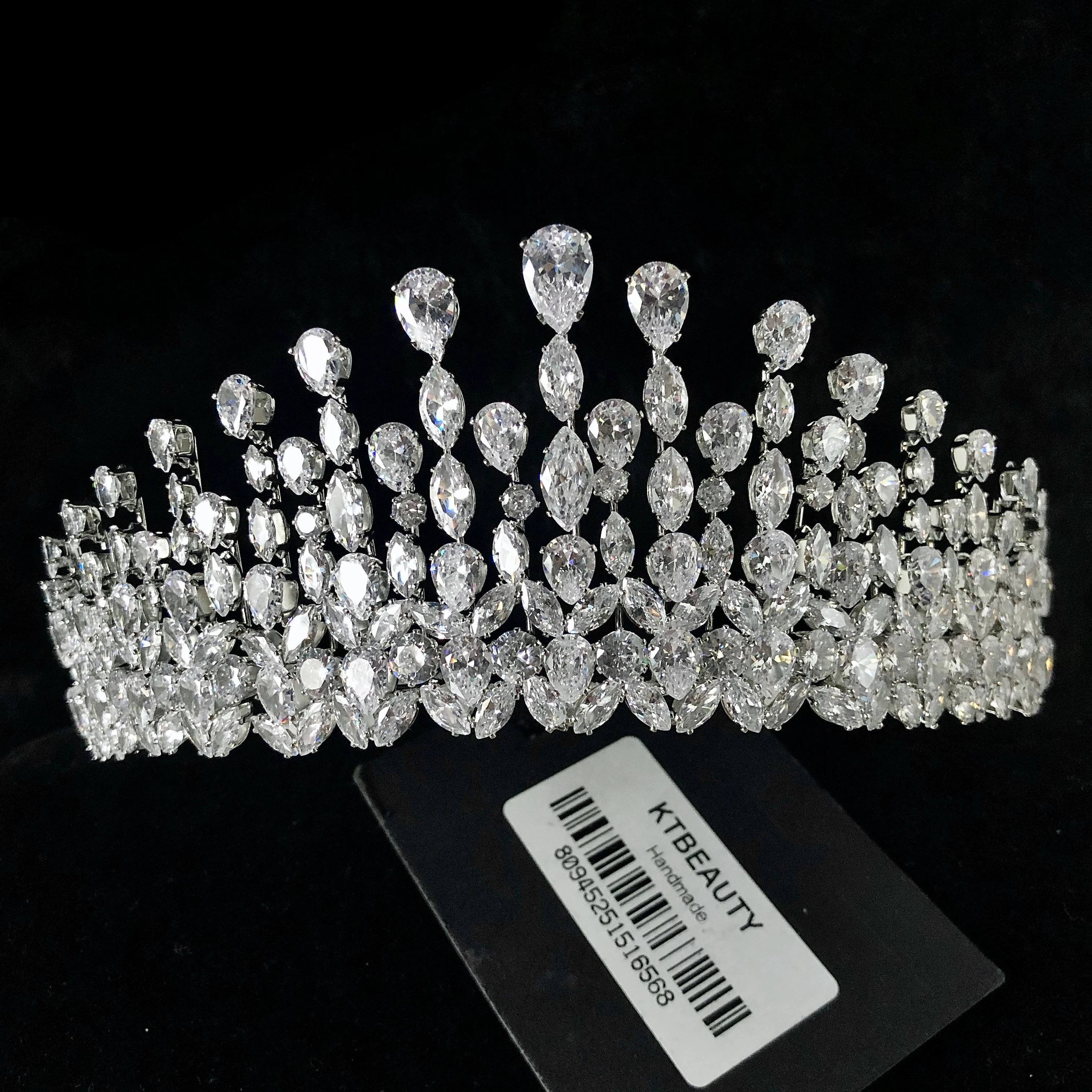 

New Rhinestone Zirconia Tiara Silvery Crown Tiara Royal Bridal Wedding Dressing Crown Accessory Women Jewelry