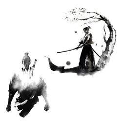 Three Ratels QC565 Classic Chinese kung fu Ink Painting halo art traditional martial arts sticker