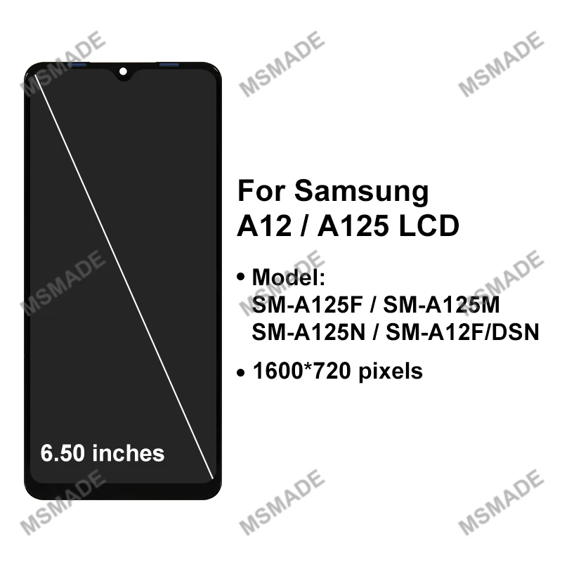 For Samsung Galaxy A12 LCD Display A125F A125 Touch Screen Digitizer For A125 LCD SM-A125H SM-A125F/DS Display Replacement