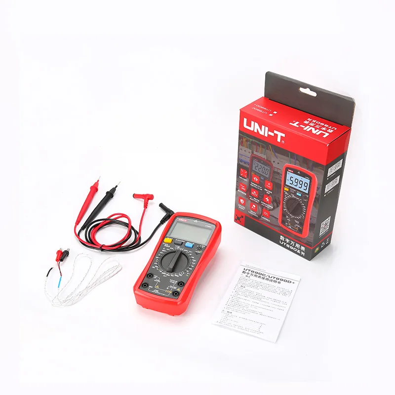 Multimetro digitale UNI T UT890C UT890D 6000 conta frequenza manuale temperatura tensione amperometro AC DC DMM condensatore Tester NCV