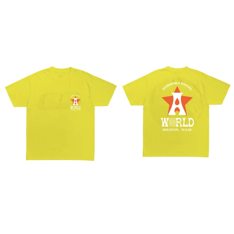 New Arrivals Cactus Jack ASTROWORLD T Shirt Men Women HOUSTON LIVE Print T-Shirts Hip Hop Short Sleeves Swag Tops