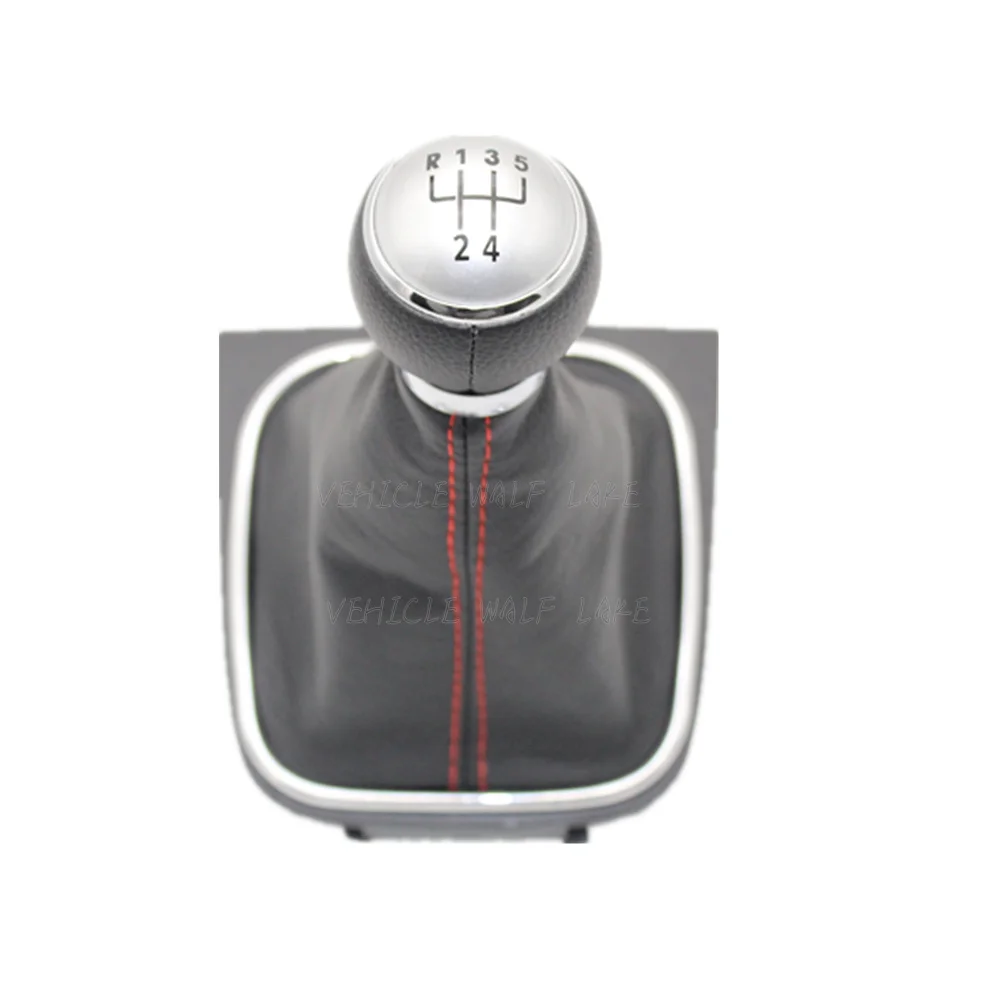 

For VW Golf 6 A6 MK6 GTD GTI R20 2009 2010 2011 2012 2013 Car-Stying New 5 Speed Car Stick Gear Shift Knob Leather Boot