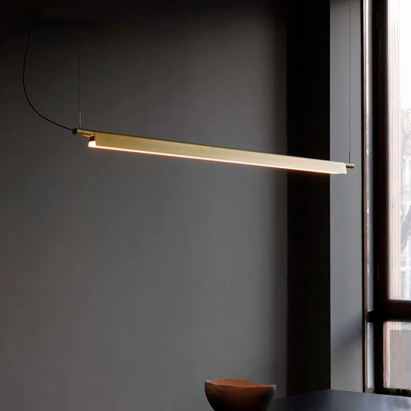 

Nordic Restaurant Bar Line Art Led Pendant Lamp Creative Study Room Front Desk Pendant Lights Dining Room Kitchen Hanging Lights