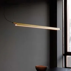Nordic Restaurant Bar Line Art Led Pendant Lamp Creative Study Room Front Desk Pendant Lights Dining Room Kitchen Hanging Lights