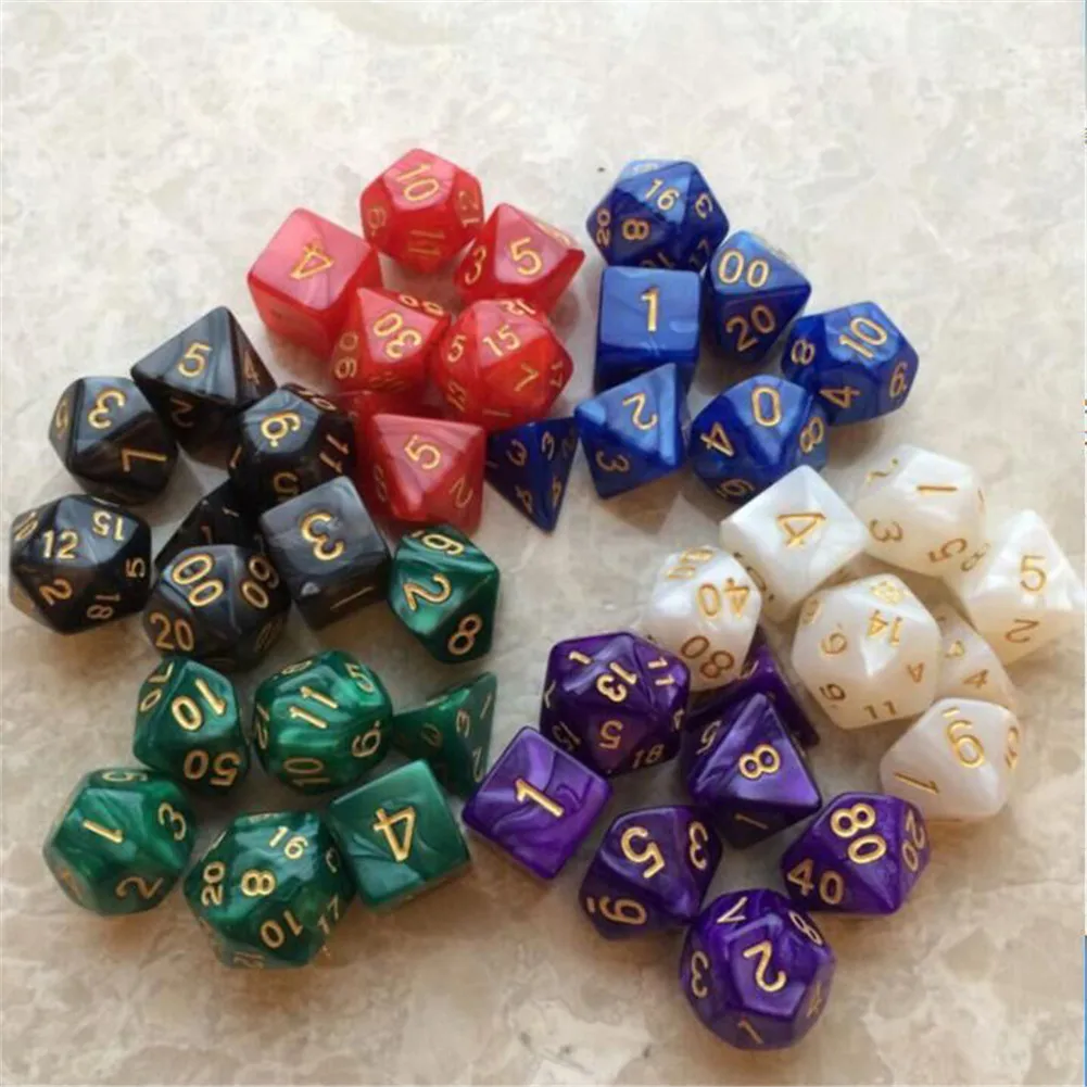 7pcs Set Game Dice Random Dice Multi Sides Color Dices RPG Games Dice Parties Effect Entertainment Tools Toys