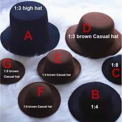 D03-P543 children toy BJD DD SD MSD 1/8 1/6 1/4 1/3 doll's Photo props Accessoriess black brown Top hat Casual hat 1pcs