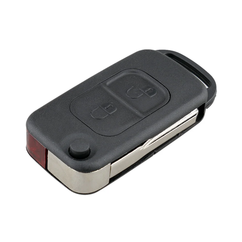 QWMEND-Coque de clé de voiture à rabat à distance pour Mercedes, 2 boutons, lame, SLK, E113, A, C, E, S, W168, WAth, W203, HU64