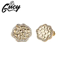 GUCY Flower Shape Zirconia Earrings Sparkle Bling Women Micro Paved Earring AAAA Cubic Zircon Fashion Jewelry Gift
