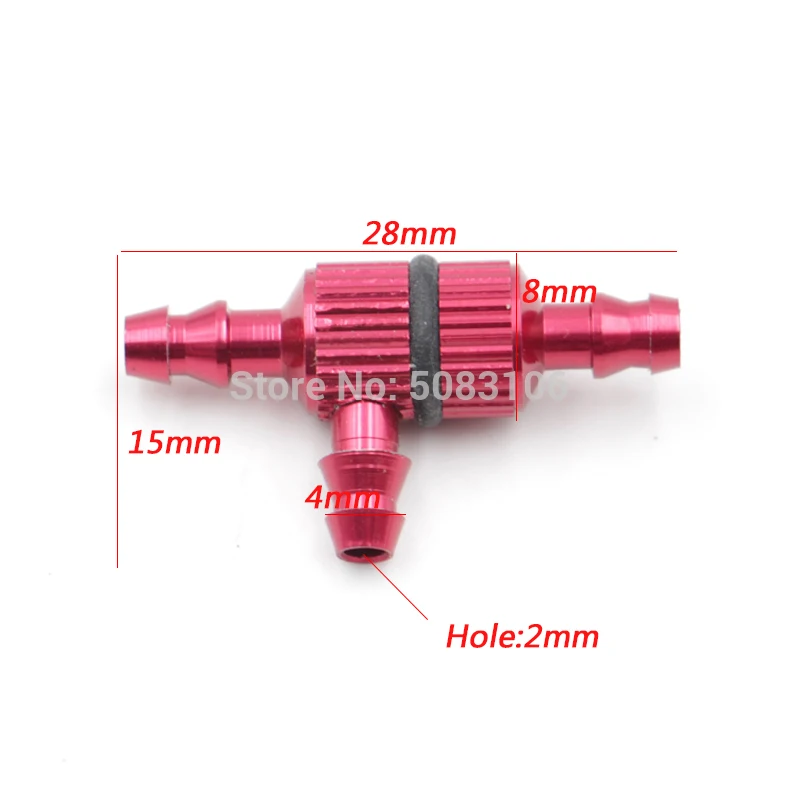 Ugello per tubo carburante a 3 vie in alluminio tipo T 2 pezzi con ugello di riempimento filtro carburante benzina bagliore Gas Jointer per aereo RC