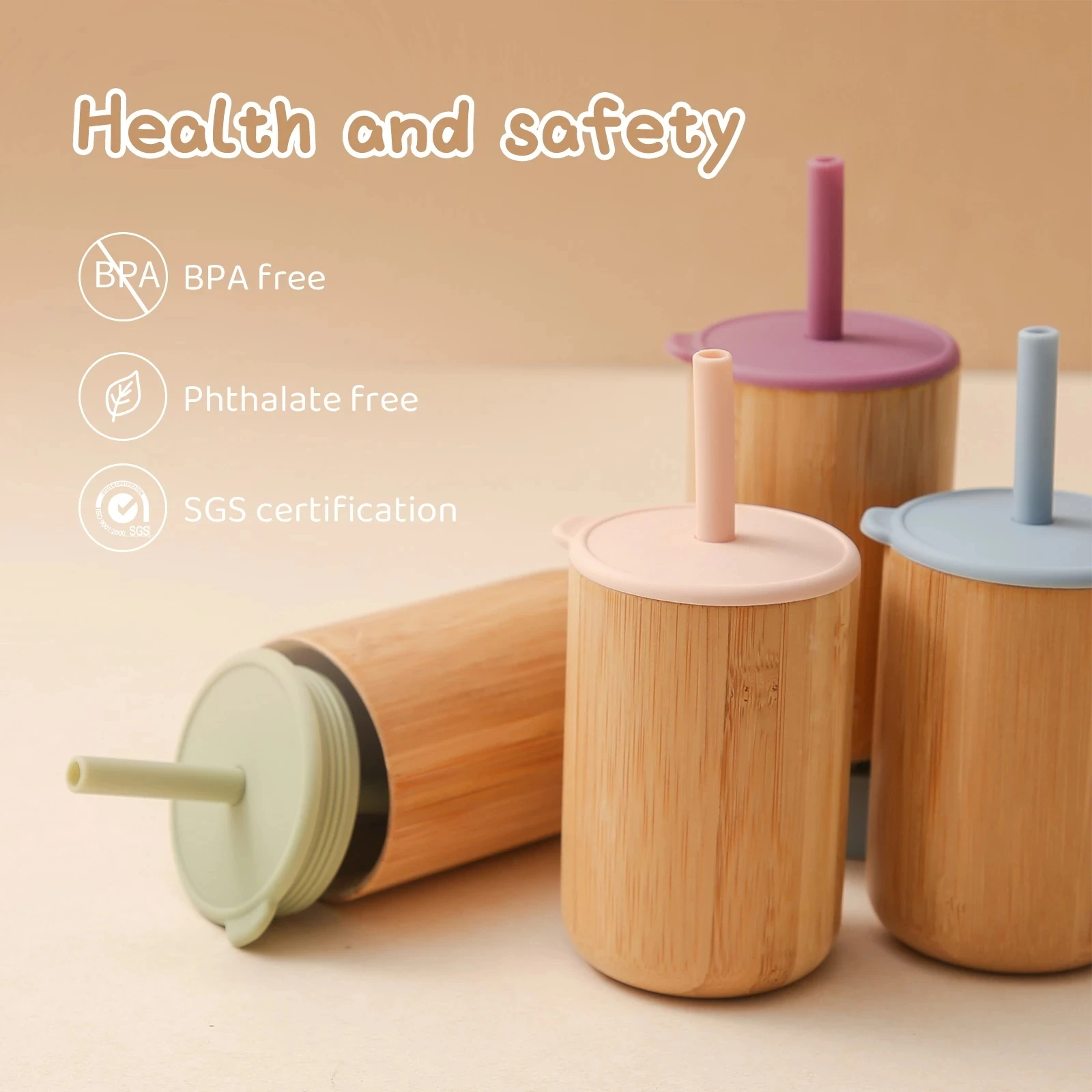 1PC Baby Feeding Bamboo And Wooden Drinking Cups For Baby Feeding Cup Bpa Free Sippy Gift For Toddler Children\'s Water Bottle