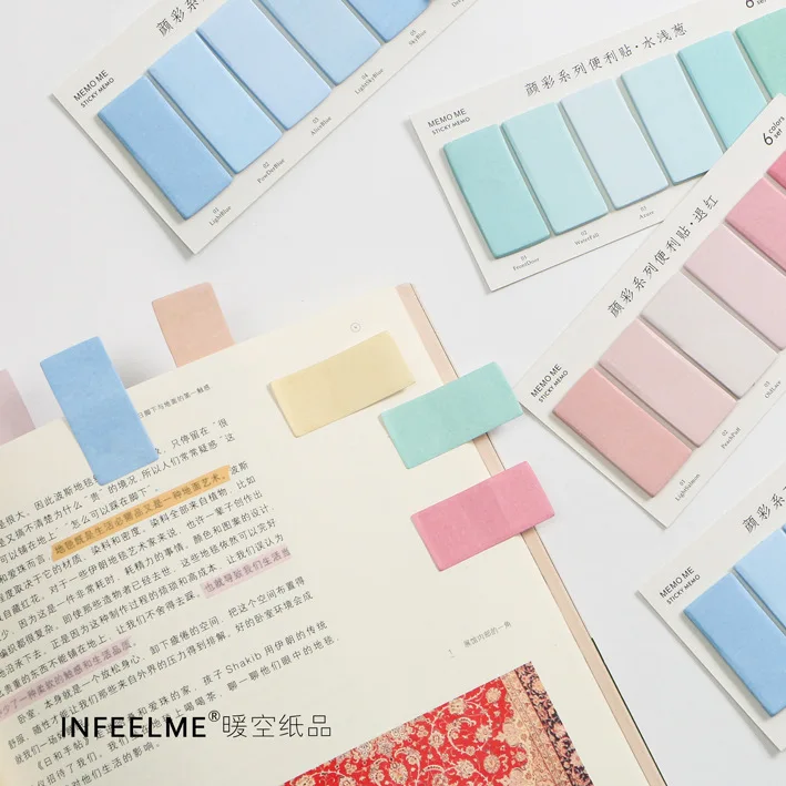 6 Colors Index Sticky Notes Memo Pad Bookmark Diary Stationary Flakes Scrapbook Decorative N Times Sticky School Office Supplies