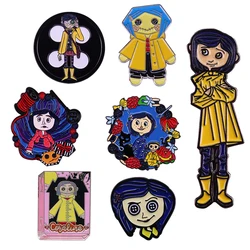 LT915 Coraline Cute Enamel Lapel Pin Badge Pins Hats Clothes Backpack Decoration Jewelry Accessories Gifts for Friends