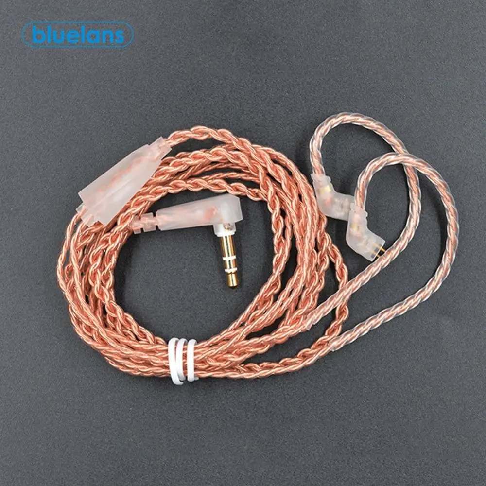 2PCS KZ ZSN Pro Cable Oxygen Free Copper C Pink Gold Headphone Original Wire Gold-plated 2 Pin 0.75mm for KZ ZSN/AS12/ZS10 Pro