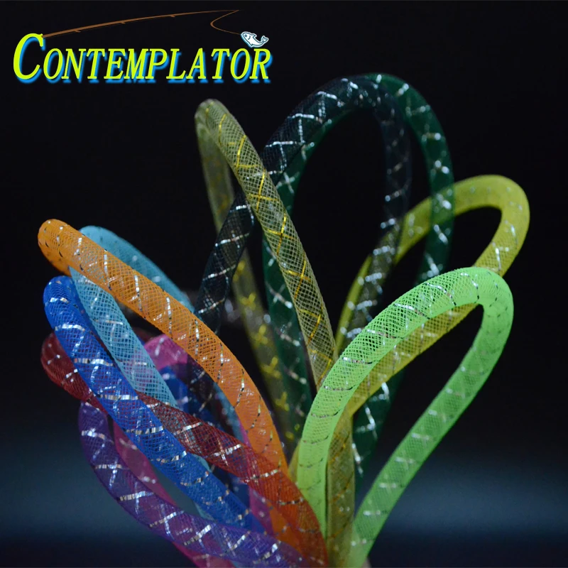 CONTEMPLATOR 12colors 8mm Width Minnow Fish Fly Tying Tube 6meters/set Easy Rigging Sinking Elastic Mylar Tubing For Streamers