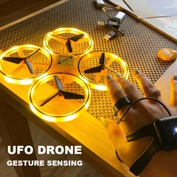 UFO RC Mini Quadcopter Induction Drone Smart Watch Remote Sensing Gesture Aircraft Hand Control Drone Altitude Hold Kids