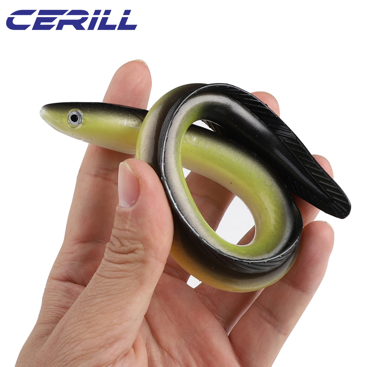 Cerill Soft Eel Bait 30cm 58g Artificial Fishing Grub Lures Jigging Silicone Bass Pike Minnow Plastic Swimbait Needfish Tackle