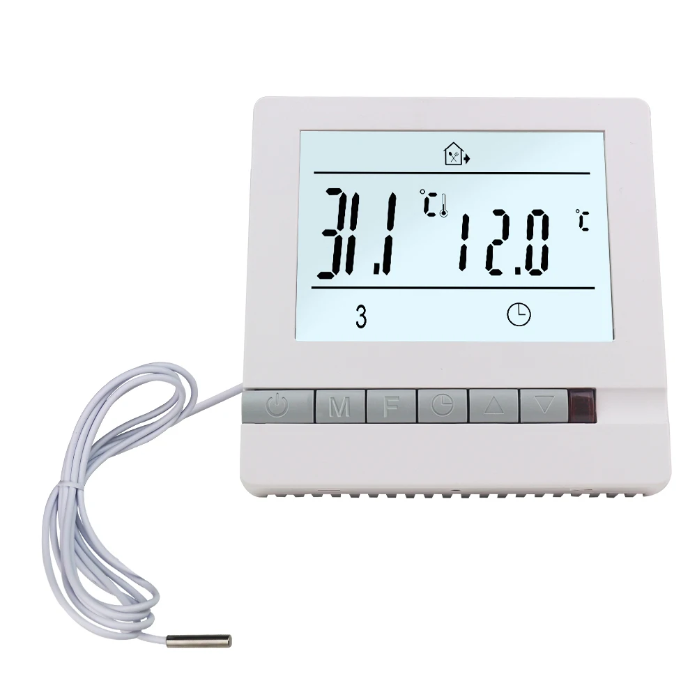 16A Floor Heating Thermostat  220V LCD Display Weekly Programmable Temperature Controller Room With Thermostat Sensor