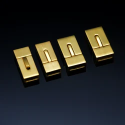 1 PCS Stainless Steel Jewelry Finding Flat Clasps for Making Bracelet Gold Silver Buckle for Learter Cord 8X3 10X3MM Connectors