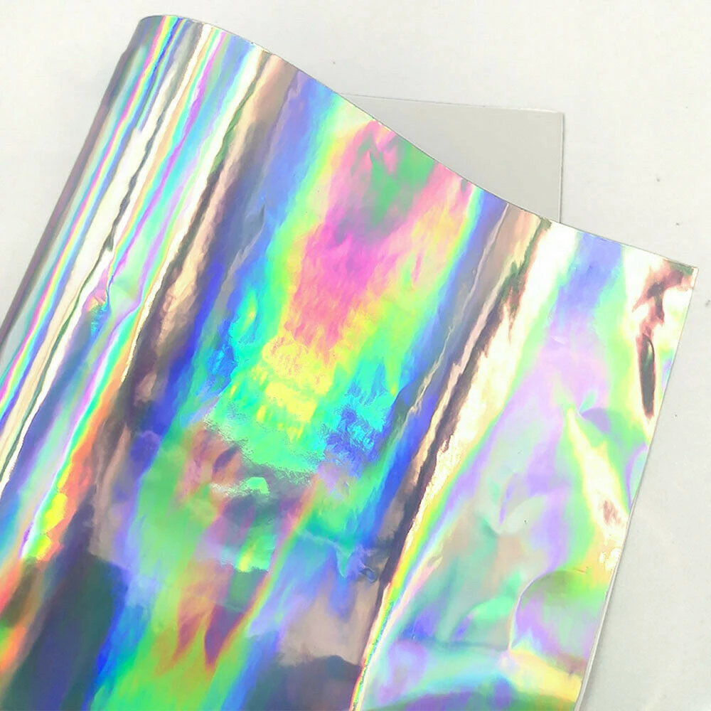 Holographi Rainbow Silver Craft Permanent Vinyl Adhesive Waterproof Scrapbook Letter Vinyl Cup/Wall/Glass Decor Sticker Roll DIY