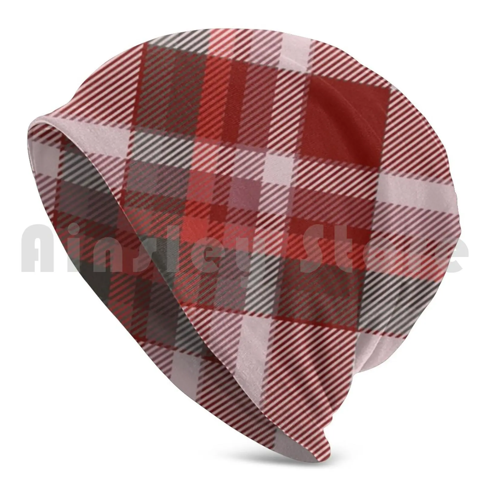 Tartan Scotland Beanies Knit Hat Hip Hop Tartan Scottish Outlander Black Scotland Clan Red Sassenach Scot