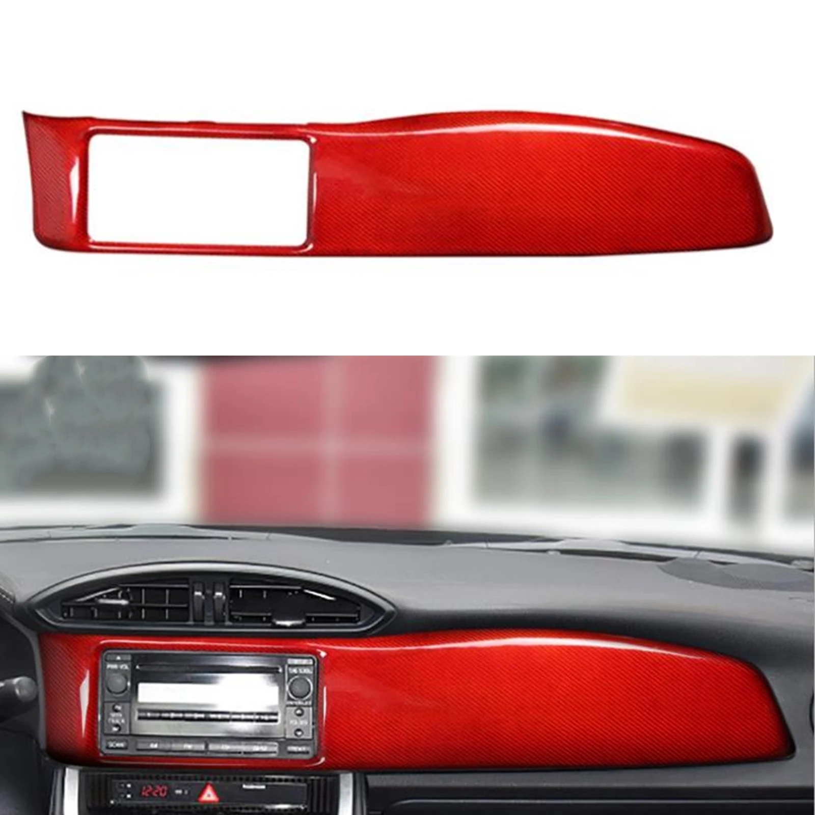 

For Toyota 86 2013-2020 Subaru BRZ Car Dashboard Panel Cover Trim Carbon Fiber Red Front Dash Board Plate Decoration Frame Strip