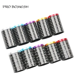 PROBOMESH 5pcs 3K Woven Carbon 4axis Woven Carbon Fishing Reel Seat Decorative Trim Part DIY Fishing Rod Component Accessory
