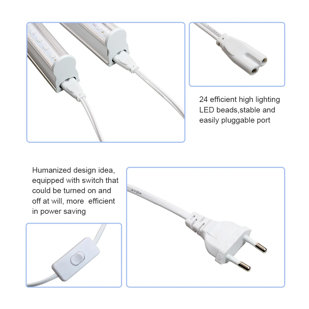 Phytolamp LED Grow Light 85-265V  Full Spectrum LED tube bar Lamp for Plants  8W 30Cm for Grow Tent Greenhouses Flowers