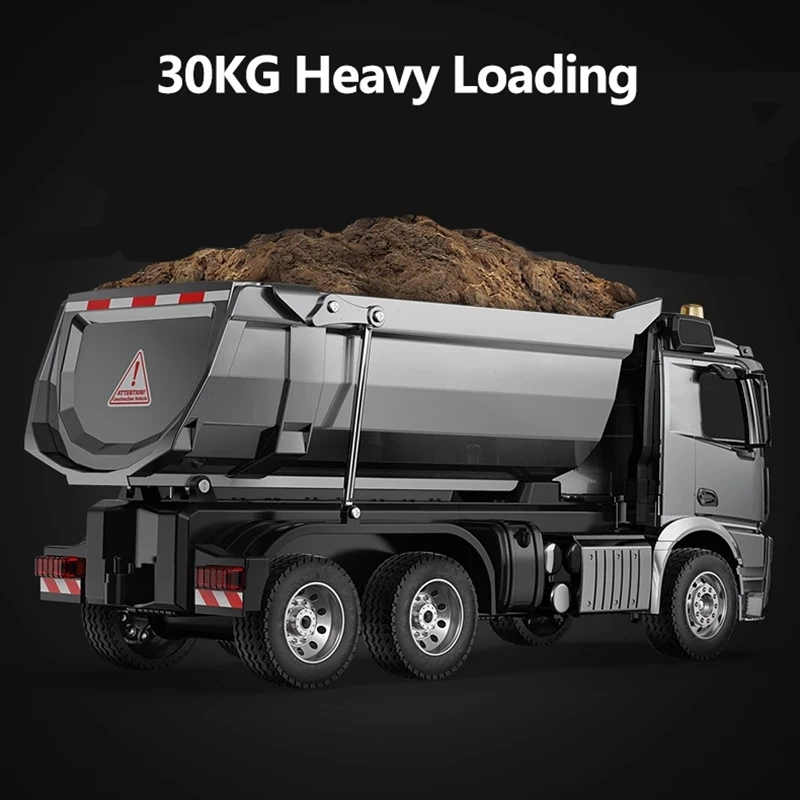 1:20 Large Simulation Scratch RC Dump Truck Remote Control Alloy Material 16CH 30KG Load Oped Door Remote Control Truck