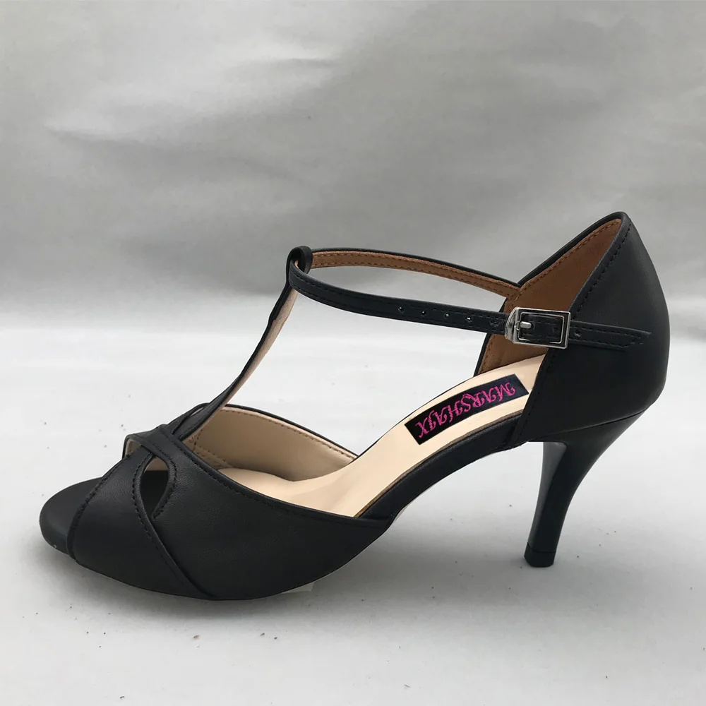 Flamenco Dance Shoes Argentina Tango Shoes pratice shoes MST6226BLL Leather Hard Sole 7.5cm Heel 9cm heel available