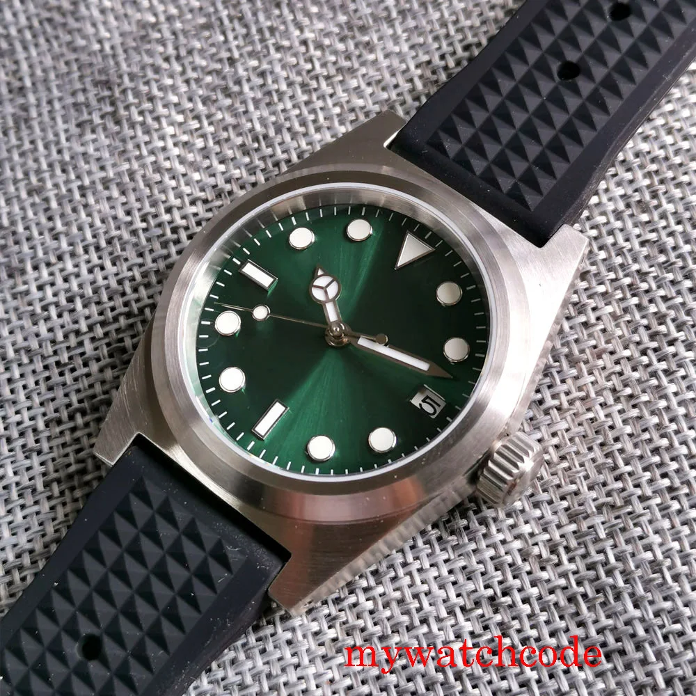 Reloj de buceo automático para hombre, pulsera de mano NH35A PT5000 Tandorio NH35A de 38MM, con esfera luminosa de cristal de zafiro AR, 200m
