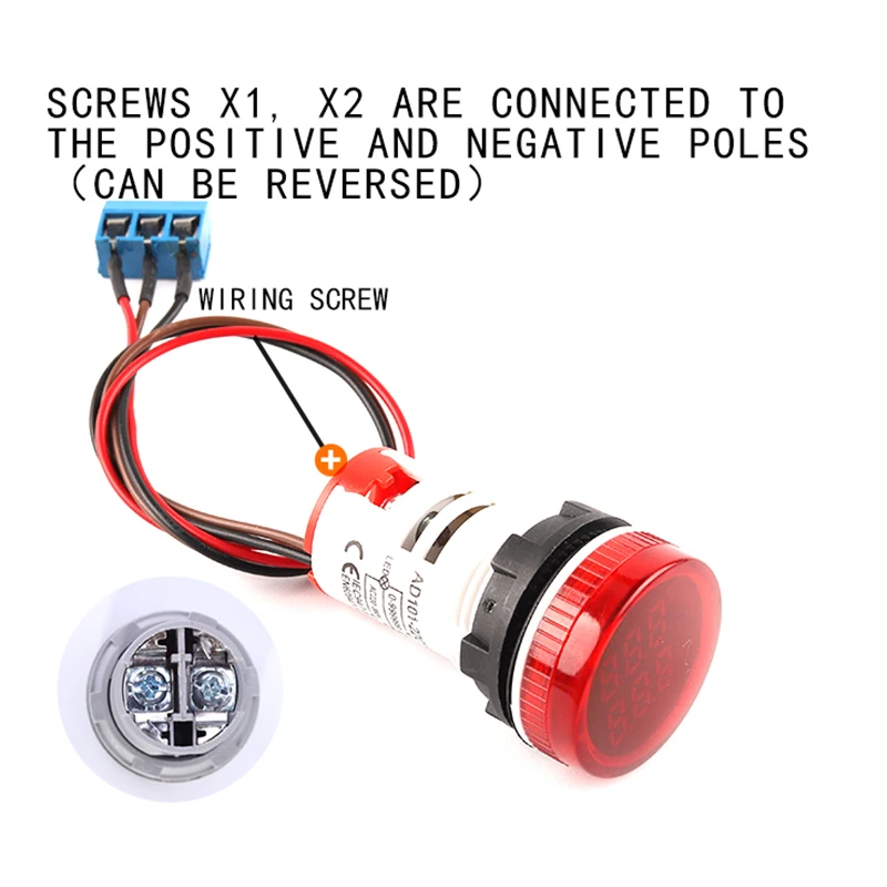 22MM Led Round Square Digital Counter Meter 6 Digit Mini Electronic Signal Totalizer Panel 0-999999 AC 220V-380V
