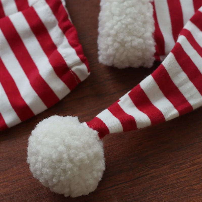 Newborn Photography Props Baby Short Pants Christmas Hat White and Red Stripe Cloth Photo Studio Shoots Accessories 2PCS