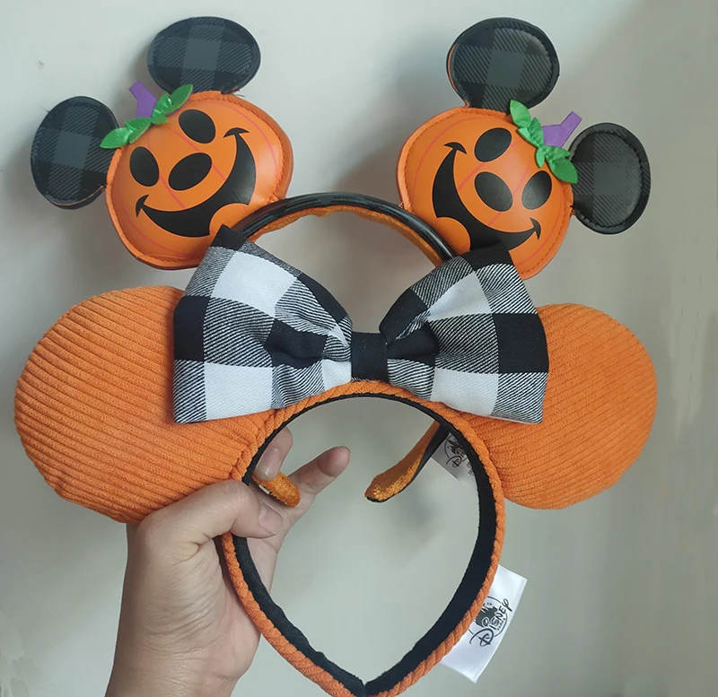 Orange Ears Corduroy Cutie Jack O' Lantern Pumpkin Headband Disney Parks 2PCS