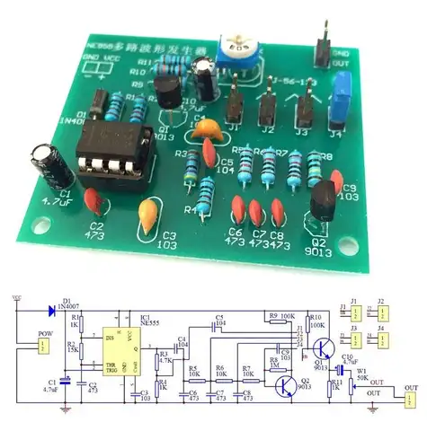 Multi-channel NE555 waveform generator kit SHANGSIMOUDLECX