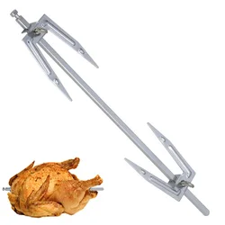 Oven Accessories Rotisserie Utensil Steel Roast Chicken Skewer Cook BBQ Grilled Chicken Fork Rack Shelf Air Fryer Kitchen Tool