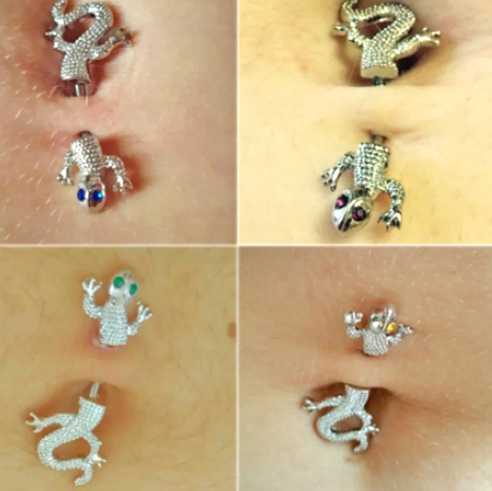 1Pc Surgical Steel Lizard Navel Piercing Belly Piercing Ombligo Belly Button Rings Nombril Navel Rings Earrings Body Jewelry