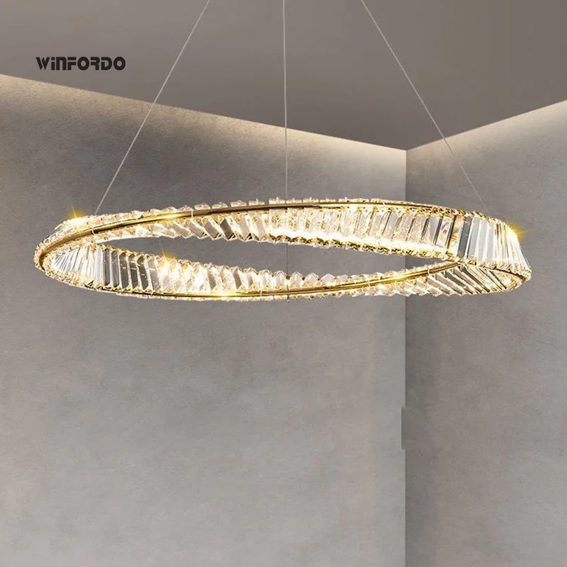 luxo ouro lustre lampadas de teto para sala estar quarto lustre cristal winford iluminacao em estoque 01