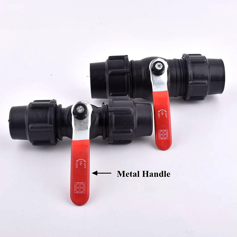 ID 20-63mm PE Ball Valve Direct Quick Connector Garden Watering Irrigation System Water Pipe Connector Fittings Control Valve