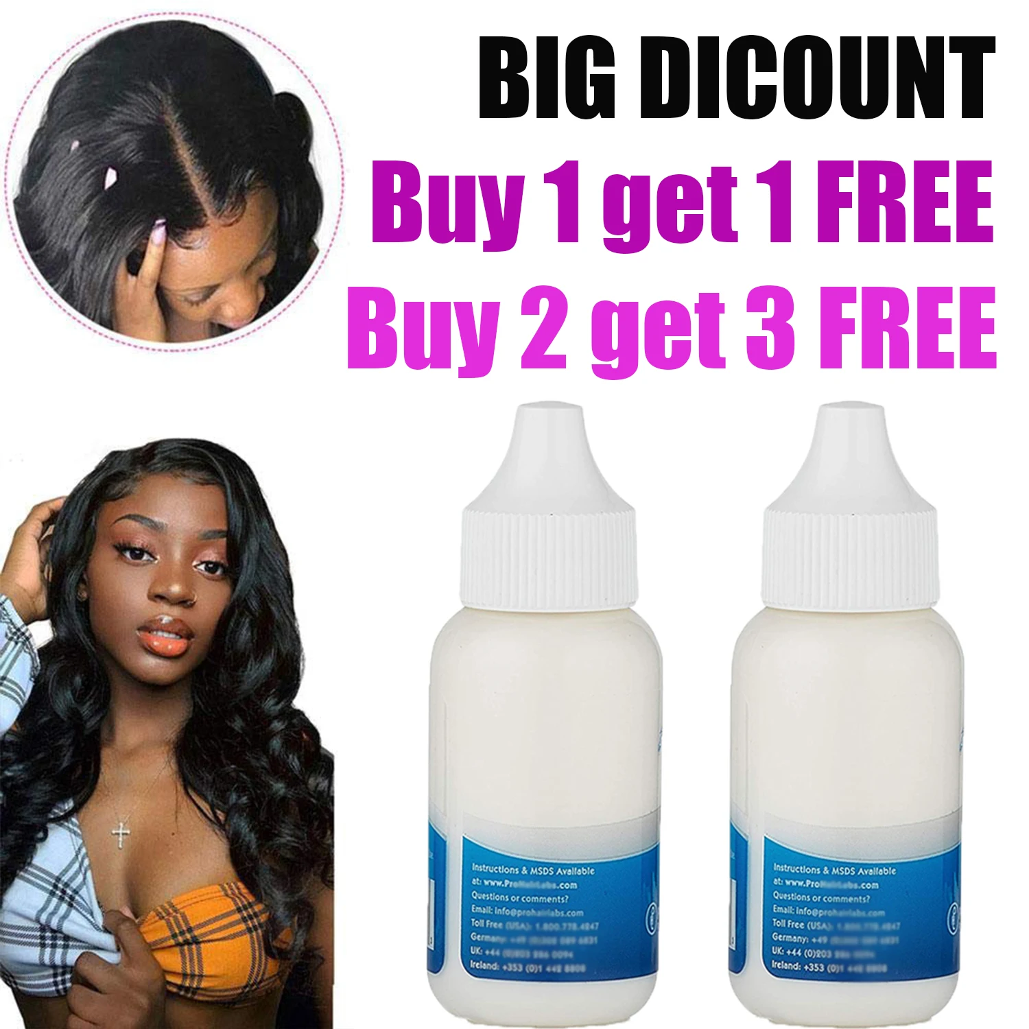 bold Lace Front Wig Glue Waterproof Wig Bonding Glue Lace Wig Glue Strong Hold Hair Replacement Adhesive wholdsale Ghost glue