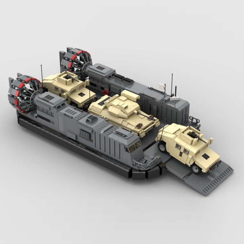 Hovercraft Landing MOC Building Blocks Military Series The Landing Craft Model Technology Bricks Vehicle Toys Display Xmas Gift