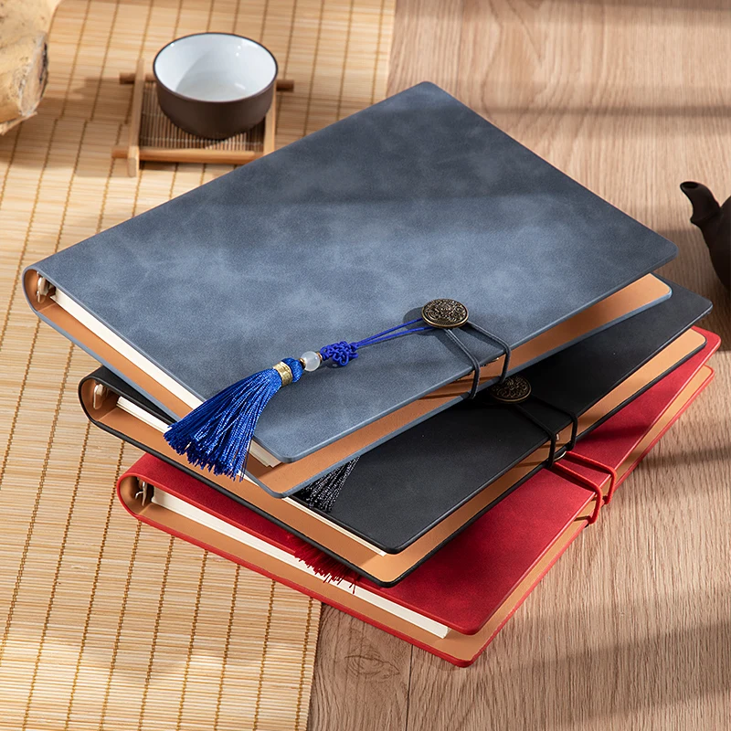 Hard Cover A6 B5 A5 Leather Journal Notebook Spiral Planner Organzier Ring Binder 2023 Creative Writing Note Book Stationery